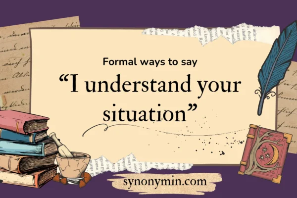formal ways to say i understand your situation