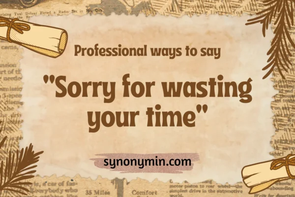 professional ways to say sorry for wasting your time